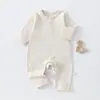Mameluco de algodón puro para bebé, colección primavera y otoño, mameluco sin costuras de manga larga, mameluco de algodón 95% para recién nacido, pijama de capa base unisex para bebé