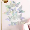 Pegatinas de pared autoadhesivas 3D tridimensionales de mariposa hueca de diez colores, pegatinas de decoración para festival, boda, fiesta BR-HD003