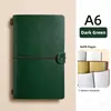 Diário de Viagem A6 Transfronteiriço, Caderno de Bolso Portátil em Couro Vintage, Caderno de Folhas Soltas de Alto Valor com Encadernação de Tira