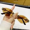Gafas de Sol Y2K Dulces Frescas Sexy Montura Metálica Sin Montura Poligonales Elegantes Versátiles Gafas Anti-UV