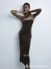 Tm Europeo y Americano Aliexpress Transfronterizo Sin Mangas Terciopelo Moda Delgado Ceñido al Cuerpo Vestido Falda Larga