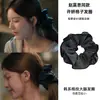Goma para el pelo de cuadros negros del mismo estilo de Zhao Lusi y Xu Yan, Flor de pelo extragrande, Goma para el pelo de cuadros estilo coreano, Accesorio para el pelo de coleta baja