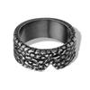 Anillo de acero inoxidable con patrón tridimensional vintage de AliExpress al por mayor Europa y Estados Unidos heavy metal anillo de titanio joyería para hombres y mujeres