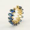 Anillo de Diamantes de Acero Inoxidable Transfronterizo Moda Europea y Americana Oro de 18K Ajustable Joyería de Boca Viva Anillo Geométrico para Mujer