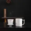 Xícara de chá de porcelana branca Dehua na cor jade, copo d'água, copo com separação de chá e água, xícara de chá de cerâmica com tampa, copo de escritório, presente personalizado