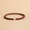 Pulsera de Palosanto de Hoja Pequeña para Mujer, Alto Contenido de Aceite, Alta Densidad, con Estrellas Doradas, Material Viejo, Grano Liso, Círculo Único, Cuentas Budistas, Sándalo