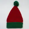 Gorro de Natal Vermelho Branco Verde Branco Verde Vermelho Combinação de Cores Festa de Natal Gorro de Tricô de Pelúcia Chapéu de Três Peças Atacado Transfronteiriço