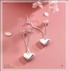 Nuevos Pendientes de Corazón con Borlas Dulces Estilo Coreano para Mujer, Moda Retro, Temperamento Elegante, Pendientes de Presión con Diseño Colgante Trasero