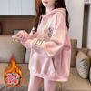 Sudadera con Capucha Forrada de Forro Polar para Mujer, Otoño e Invierno 2026 Nuevo Estilo Coreano Diseño Holgado, Chaqueta Engrosada Estilo Perezoso A2580
