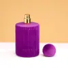 Frasco de Perfume Flocado em Estoque Frasco de Perfume Garrafa Lisa Baioneta Vidro Borrifador de Perfume Pressão Garrafa Transparente Tampa de Perfume Flocked