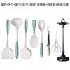 Juego de Utensilios de Cocina de Silicona de Grado Alimenticio para Ollas, Espátula, Cuchara para Sopa, Sartén Antiadherente para Uso Doméstico, Espátula de Cocina Resistente a Altas Temperaturas, Colador