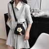 Bolsa de flores de cor sólida primavera 2023 nova moda ombro único simples crossbody estilo ocidental bolsa de balde de lona para deslocamento