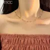 Colar de Contas de Cristal Cor Nova Corrente para Clavícula Feminina Design de Nicho de Verão Gargantilha Simples M102