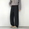 Pantalones de chándal de modal con costura lateral de corte curvo para hombre, peso pesado, pantalones de pierna ancha fluidos, pantalones casuales de pierna recta holgados deconstruidos