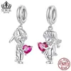 Pingente Original Aiful Amor de Meninos e Meninas Pulseira Comemorativa de Amizade DIY Joia de Prata Esterlina S925 com Contas