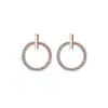 Brincos Pequenos de Círculo com Pino de Prata 925 Estilo Coreano para Mulheres, Brincos Redondos com Pingente de Zircônia Microincrustada Estilo Coreano Dongdaemun