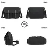 Bolso Cruzado de Comercio Exterior para Hombre, Maletín de Hombro de Negocios, Bolso Cruzado para Portátil de Viaje, Lona con Cuero de Caballo Loco