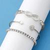 Pulsera de diamantes infinitos de 8 palabras para mujer, pulsera de cuerda elástica con diamantes completos, pulsera de apertura de amor, joyería de mano de 3 piezas al por mayor