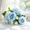 Flores Artificiales, Flores de Seda, Hortensias Estilo Bosque, Peonías, Flores Falsas, Flores de Plástico, Ramo de Novia, Arreglos Florales para Pasillo, Mayoreo