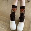 Calcetines de Patrón de Cáñamo Tejido Oso de Peluche Estilo Harajuku Estilo Japonés Y2K Millennium Spice Girls Cubre Piernas para Mujer Apilados
