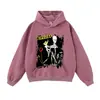Sudadera con Capucha Estampada Suelta de Talla Grande Retro High Street para Otoño e Invierno Estilo Street Ins Europeo y Americano Sudadera Lavada