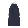 Vestido de verano ajustado tipo body con cintura descubierta, estilo vacacional, elegante y sexy, con cuello halter y espalda descubierta, moda europea y americana transfronteriza para mujer