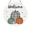 Amazon Dia de Ação de Graças Abóbora Artesanato em Madeira Redondo Placa de Porta Pingente Placa Decoração Decoração Pendurada