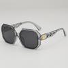 Nuevas Gafas de Sol de Moda con Patilla de Letra Hueca de Montura Grande Poligonal, Degradadas, de Caja, Retro, de Alta Gama, con Protección Solar