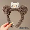 Diadema de felpa de dibujos animados linda, unisex, para otoño e invierno, impermeable y antideslizante, adecuada para lavarse la cara, nuevo estilo 2026 accesorio para el cabello