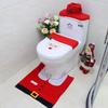 Funda de Inodoro de Papá Noel Transfronteriza Haobei Asiento de Inodoro de Papá Noel + Alfombrilla para Pies + Tapa para Tanque de Agua + Tapa para Pañuelos