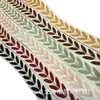 Fita Jacquard Estilo Étnico 2,5cm Padrão Folha Fresca Acessórios de Vestuário Bolsas Cortinas Renda para Bordado DIY Feita à Mão