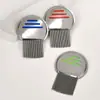 Venta al por mayor de fábrica peine saltarín de acero inoxidable peine de aguja de acero peine de limpieza peine anti-piojos pulgas peine abridor de pelo peine para mascotas