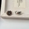 Anillo Vintage Desgastado de Cruz y Rueda de Barco para Mujer, Diseño de Nicho, Estilo Nuevo, Sensación de Alta Gama, Anillo Abierto Ajustable Versátil para Mujer