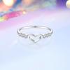Anel empilhado S925 Sterling Silver Anel Feminino em forma de coração Moda Simples Doce Nicho Venda Direta Atacado Transfronteiriço