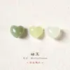 Accesorios de Cuentas Espaciadoras en Forma de Corazón de Seda Dorada y Jade, Jade Xiuyan, Ágata Yanyuan, Lindos Accesorios de Durazno, Collar, Aretes, Colgantes Pequeños al por Mayor