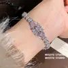 Princesa Fugitiva Flor Rosa Pedras Preciosas Pulseira Luxo Leve Pulseira de Alta Qualidade Doce Menina Moda de Nicho Joias