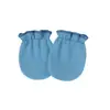 Comercio exterior Guantes de color liso europeos y americanos para recién nacidos Refuerzo elástico Guantes faciales antiarañazos Guantes elásticos para bebés 0-1 años