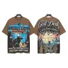Moda Americana Transfronteriza Hellstar Serie Hellstar Camisetas Casuales de Algodón Impresas para Hombres y Mujeres Verano Sueltas de Manga Corta