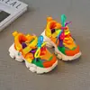 Zapatos de bebé, nuevos modelos de otoño, zapatillas tipo papá para niños, tenis de dopamina para niñas, zapatos de malla para niños, color block para bebés y niños pequeños