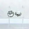 Brincos de Zircônia Lisos para Lóbulo da Orelha em Liga de Titânio Astmf-136 Titânio G23 Rosca Interna Zircônia Cabeça de Joia