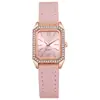 Superventas de Amazon Reloj de Lujo Ligero con Incrustaciones de Pedrería de Gama Alta para Mujer Correa de Cuero Retro para el Trabajo Temperamento Moda Versátil para Mujer