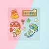 Pegatinas de tarjetas de goo láser de dibujos animados lindos no repetidas material de decoración para cuenta manual infantil pegatinas de placa de goo DIY al por mayor