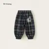 Pantalones a cuadros elegantes Youbao para niños, pantalones jogger holgados para niñas, pantalones largos versátiles para niños, modernos