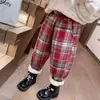 Pantalones a Cuadros para Niñas con Forro Polar, Vellón de Cordero Engrosado, Moda de Invierno Pantalones de Lana de Alpaca para Niños, Pantalones Largos para Niños Pequeños Tendencia