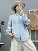 Colección Primavera 2026 Camisa de Gasa de Algodón Doble Capa con Botones de Colores Holgada de Manga Larga para Mujer Blusa Top Versátil Casual