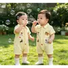 Ropa para Bebés Niños, Mamelucos de Manga Corta, Estilo Delgado de Verano, Ropa de Salida para Bebé Recién Nacido, Ropa de Verano, Ropa de Gateo de Moda