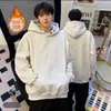 Sudadera con capucha y botones estilo americano para hombre, marca de tendencia nueva otoño/invierno 2026, corte holgado, color liso, chaqueta hoodie versátil de alta calle