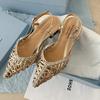 Falda Elegante Estilo Francés Sandalias Tejidas Caladas Zapatos de Mujer 2025 Nuevo Verano Tacón Bajo Talla Grande Sandalias de Moda