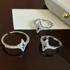 Anillo Abierto de Estrella de Circonita Estilo Coreano, Anillo Minimalista de Moda para el Dedo Índice con Diseño Único, Joyería de Nicho para Mujeres