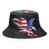 Novo Chapéu de Balde com Estampa de Bandeira Americana Águia Transfronteiriça para Homens e Mulheres, Chapéu de Sol, Chapéu de Proteção Solar Tendência Europeia e Americana Dupla Face